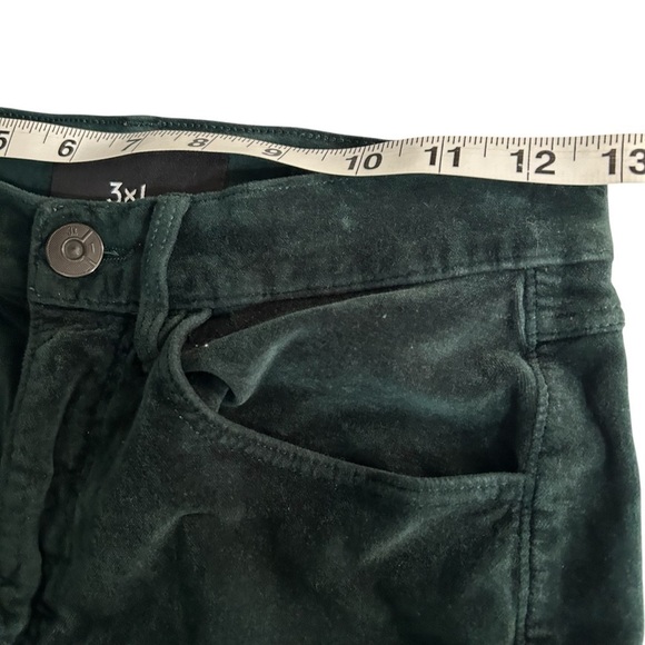 3 X 1 Green Velvet High Rise Straight leg Jeans Sz 25 - Picture 11 of 12